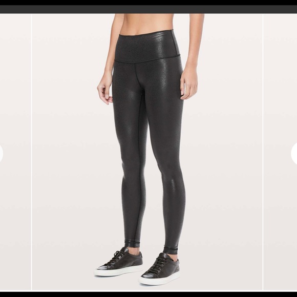 Lululemon Black Wunder Under High Rise Tight Foil